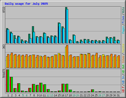 Daily usage for July 2025