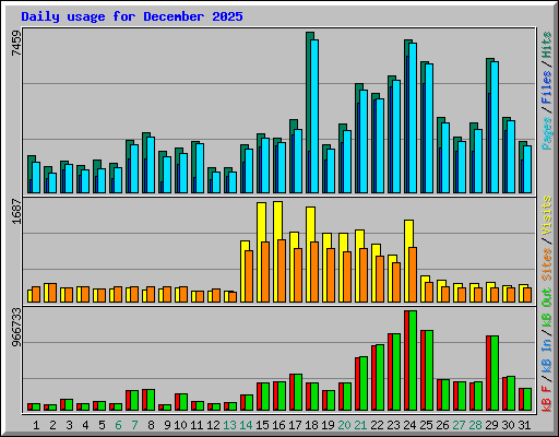 Daily usage for December 2025