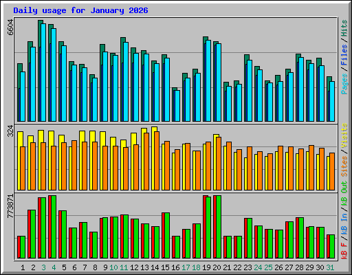 Daily usage for January 2026