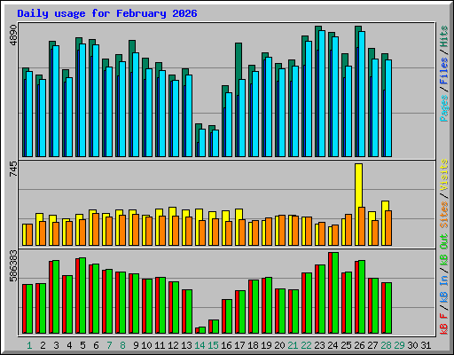 Daily usage for February 2026